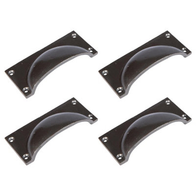 Hammer & Tongs Rectangular Cabinet Drawer Pull - W105mm x H50mm - Raw - Pack of 4