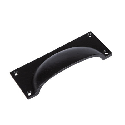 Hammer & Tongs Rectangular Cabinet Drawer Pull - W130mm x H50mm - Black