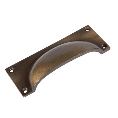 Hammer & Tongs Rectangular Cabinet Drawer Pull - W130mm x H50mm - Brass