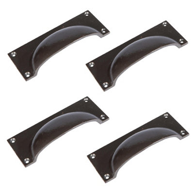 Hammer & Tongs Rectangular Cabinet Drawer Pull - W130mm x H50mm - Raw - Pack of 4