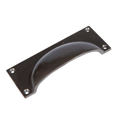 Hammer & Tongs Rectangular Cabinet Drawer Pull - W130mm x H50mm - Raw