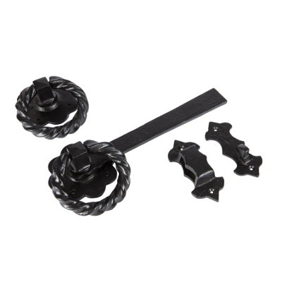 Hammer & Tongs - Rose Ring Gate Latch - W285mm - Black