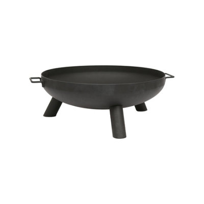 Hammer & Tongs Round Iron Fire Pit - 59.5cm - Outdoor Camping Garden Heater Firepit Log Burner Bowl