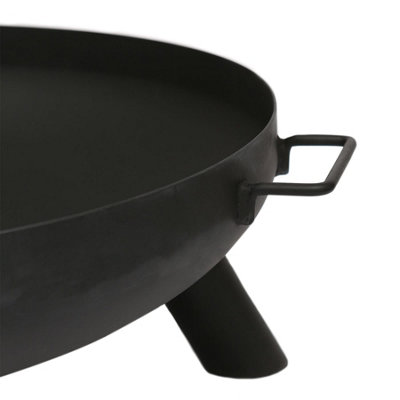 Hammer & Tongs Round Iron Fire Pit - 99cm - Outdoor Garden Patio Firepit Log Burner Bowl