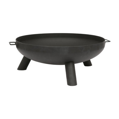 Hammer & Tongs Round Iron Fire Pit - 99cm - Outdoor Garden Patio Firepit Log Burner Bowl