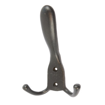 Hammer & Tongs - Rustic Hat and Double Robe Hook - W90mm x H140mm - Black