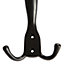 Hammer & Tongs - Rustic Hat and Double Robe Hook - W90mm x H140mm - Black