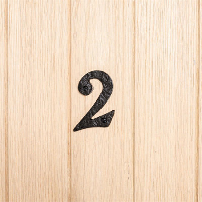 Hammer & Tongs Rustic Iron Numeral - Number 2 - H85mm - Black