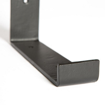 Hammer & Tongs Scaffold Board Iron Shelf Bracket - D235mm - Black - Pack of 4
