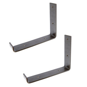 Hammer & Tongs Scaffold Board Iron Shelf Bracket - D235mm - Raw - Pack of 2