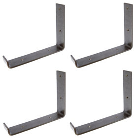 Hammer & Tongs Scaffold Board Iron Shelf Bracket - D235mm - Raw - Pack of 4