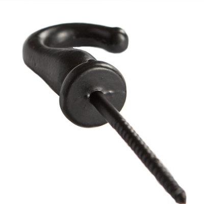 Hammer & Tongs Screw Hook - W20mm x H35mm - Black