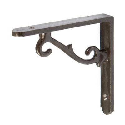 Hammer & Tongs Scroll Iron Shelf Bracket - D105mm - Raw