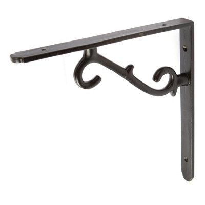 Hammer & Tongs - Scroll Iron Shelf Bracket - D205mm - Black