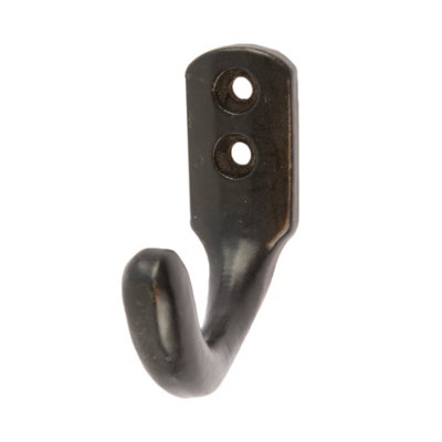 Hammer & Tongs Single Coat Hook - W20mm x H55mm - Black