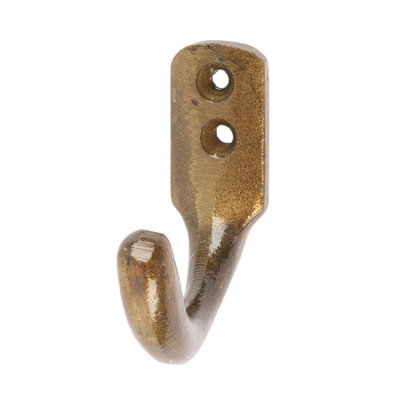 Hammer & Tongs - Single Coat Hook - W20mm x H55mm - Brass