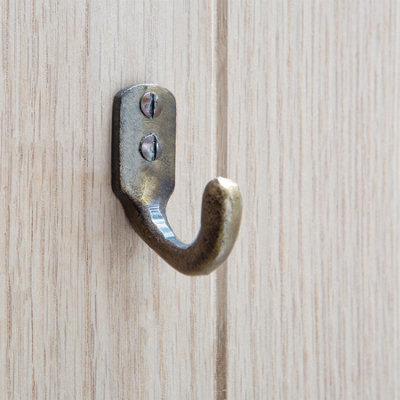 Hammer & Tongs Single Coat Hook - W20mm x H55mm - Brass