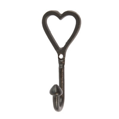 Hammer & Tongs Single Heart Hook - W40mm x H100mm - Black Price Comparisons | Compare The Build