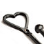 Hammer & Tongs - Single Heart Hook - W40mm x H100mm - Black