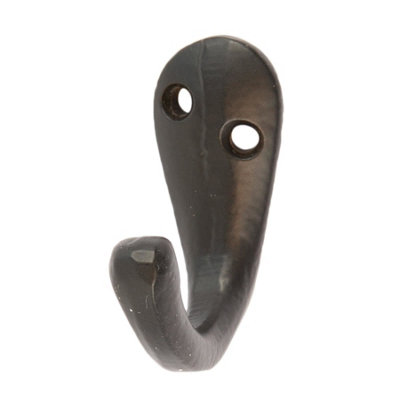 Hammer & Tongs - Single Robe Hook - W20mm x H45mm - Black