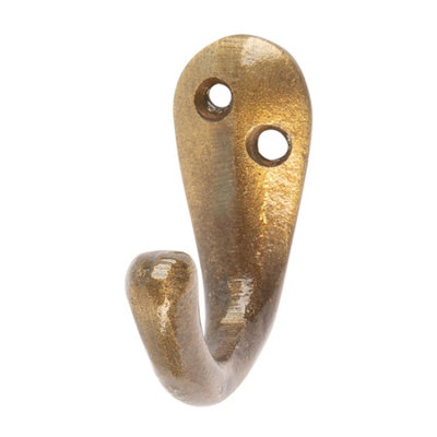 Hammer & Tongs Single Robe Hook - W20mm x H45mm - Brass