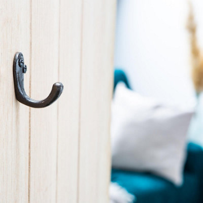 Hammer & Tongs Single Robe Hook - W20mm x H45mm - Raw