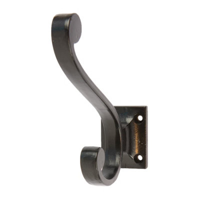 Hammer & Tongs - Square Back Hat & Coat Hook - W35mm x H105mm - Black