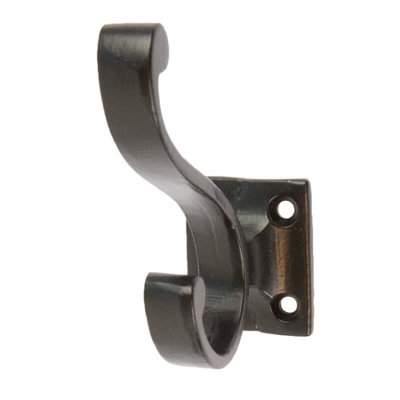Hammer & Tongs Square Back Hat & Coat Hook - W35mm x H80mm - Black