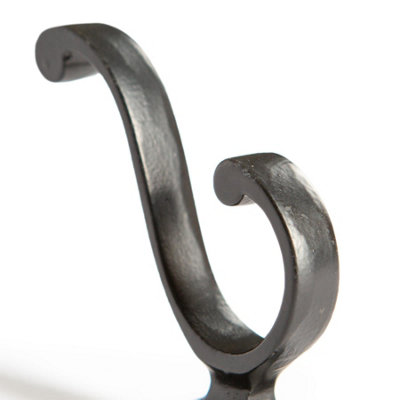 Hammer & Tongs Square Back Hat & Coat Hook - W35mm x H80mm - Black