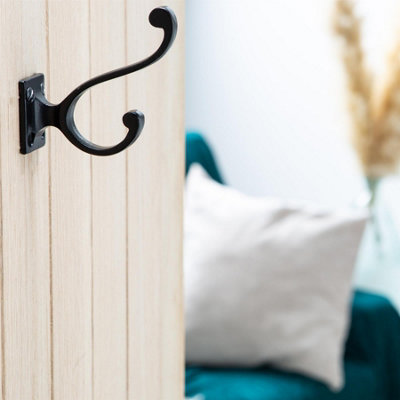 Hammer & Tongs Square Back Hat & Coat Hook - W35mm x H80mm - Black