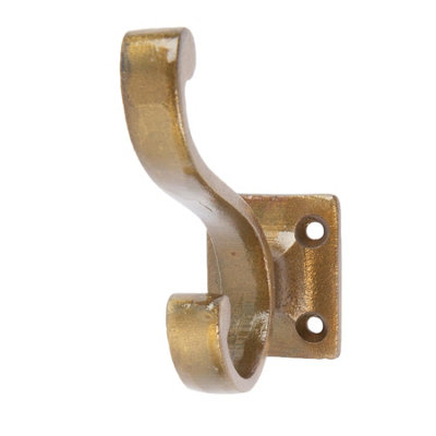 Hammer & Tongs - Square Back Hat & Coat Hook - W35mm x H80mm - Brass