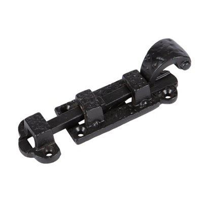 Hammer & Tongs Straight Antique Fish Tail Surface Bolt - W90mm - Black