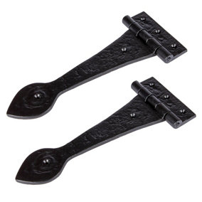 Hammer & Tongs Traditional T-Hinge - W245mm - Black - Pack of 2