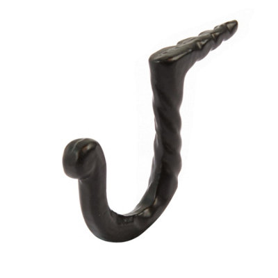 Hammer & Tongs Twisted Nail Hook - W5mm x H40mm - Black