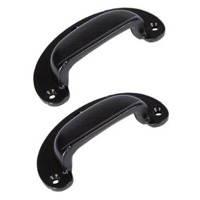 Hammer & Tongs Wide Lipped Cabinet Cup Handle - W95mm x H40mm - Black - Pack of 2
