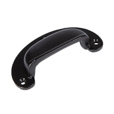 Hammer & Tongs Wide Lipped Cabinet Cup Handle - W95mm x H40mm - Black - Pack of 4