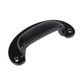Hammer & Tongs - Wide Lipped Cabinet Cup Handle - W95mm x H40mm - Black