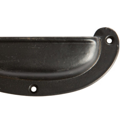 Hammer & Tongs Wide Lipped Cabinet Drawer Pull - W130mm x H50mm - Black - Pack of 2