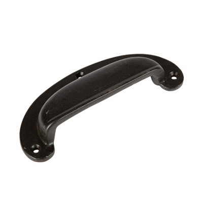Hammer & Tongs Wide Lipped Cabinet Drawer Pull - W130mm x H50mm - Black