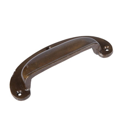 Hammer & Tongs Wide Lipped Cabinet Drawer Pull - W130mm x H50mm - Brass