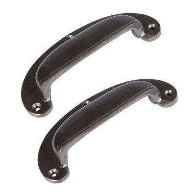 Hammer & Tongs Wide Lipped Cabinet Drawer Pull - W130mm x H50mm - Raw - Pack of 2