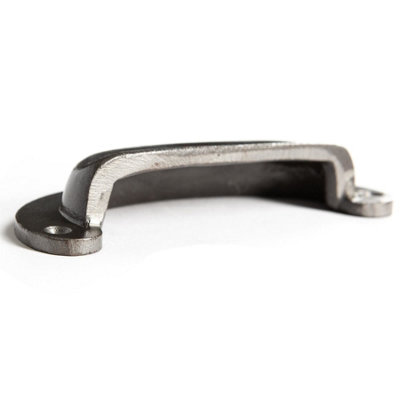 Hammer & Tongs Wide Lipped Cabinet Drawer Pull - W130mm x H50mm - Raw - Pack of 2