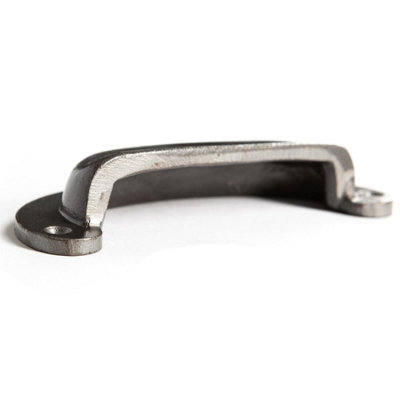 Hammer & Tongs Wide Lipped Cabinet Drawer Pull - W130mm x H50mm - Raw