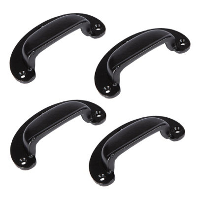 Hammer & Tongs Wide Lipped Cabinet Drawer Pull - W95mm x H40mm - Black - Pack of 4