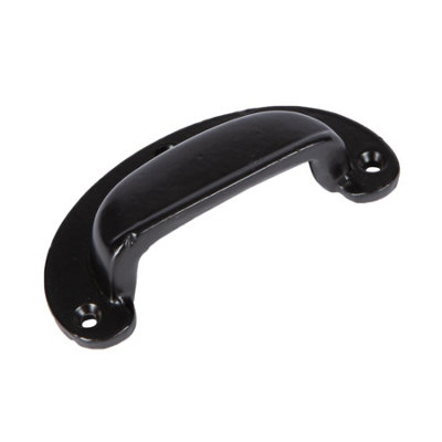 Hammer & Tongs Wide Lipped Cabinet Drawer Pull - W95mm x H40mm - Black