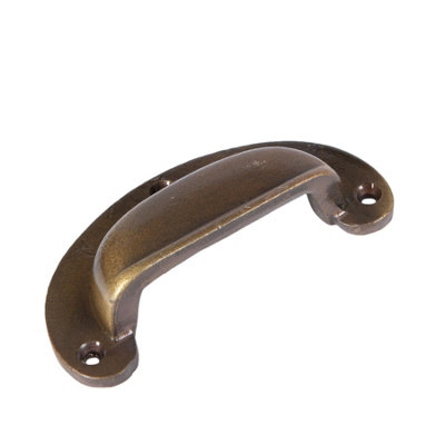 Hammer & Tongs Wide Lipped Cabinet Drawer Pull - W95mm x H40mm - Brass