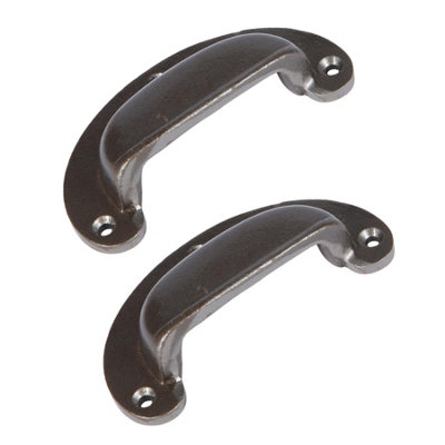 Hammer & Tongs Wide Lipped Cabinet Drawer Pull - W95mm x H40mm - Raw - Pack of 2