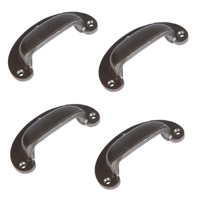 Hammer & Tongs Wide Lipped Cabinet Drawer Pull - W95mm x H40mm - Raw - Pack of 4