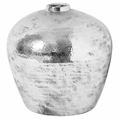 Hammered Astral Vase - Ceramic - L39 x W39 x H38 cm - Silver