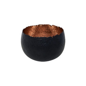 Hammered Bowl Black/Copper 19Cm